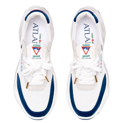 Casablanca Atlantis Navy Detail White Shoes