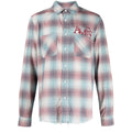 Amiri Staggered Plaid Flannel Shirt