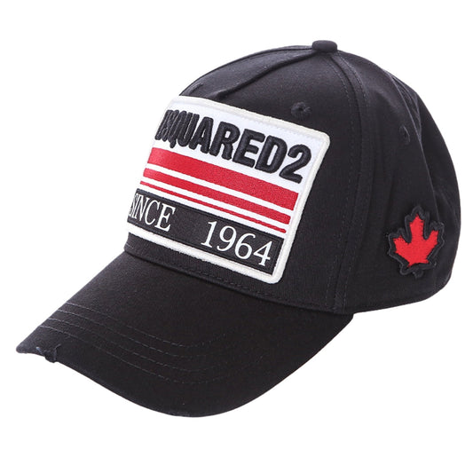 Dsquared2 Since 1964 Embroidered Logo Black Cap - Style Centre Wholesale