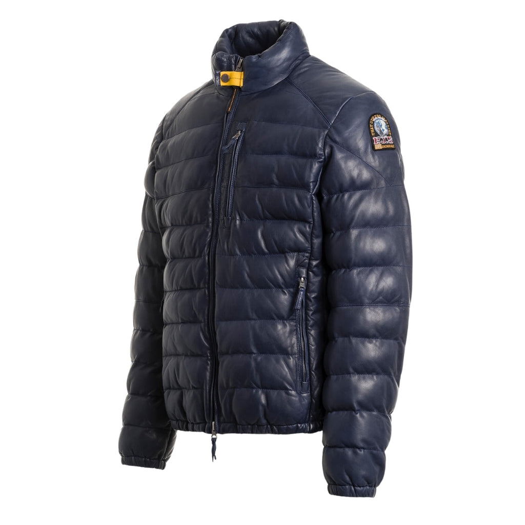 Parajumpers ERNIE LEATHER PMJKLE02 241 PEACOT NAVY BLUE LEATHER JACKET Mens L
