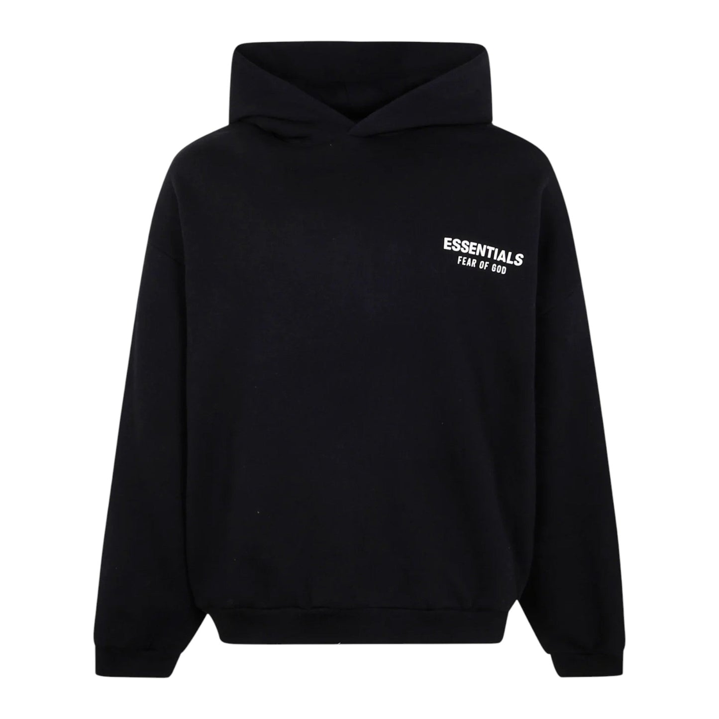 Fear Of God Black White Logo Essential Hoodie