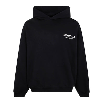 Fear Of God Black White Logo Essential Hoodie
