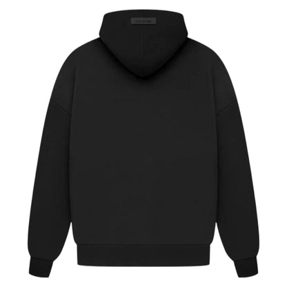 Fear Of God Jet Black Arch Logo Essentials Hoodie