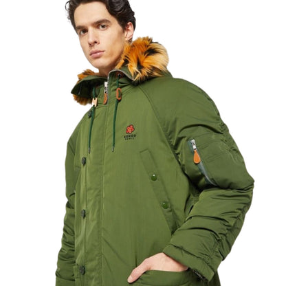 Kenzo Padded Parka Dark Khaki Green Jacket S