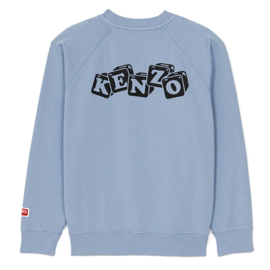 Kenzo Boke Boy Flower Graphic Light Blue Sweatshirt S