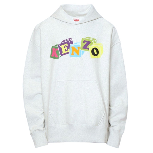 Kenzo Coloured Block Logo Grey Hoodie S