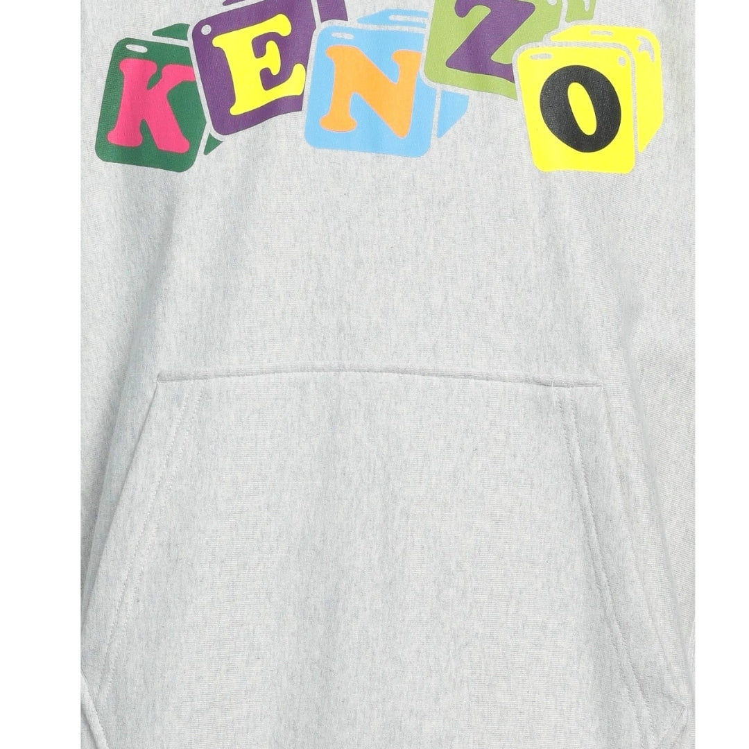Kenzo Coloured Block Logo Grey Hoodie S