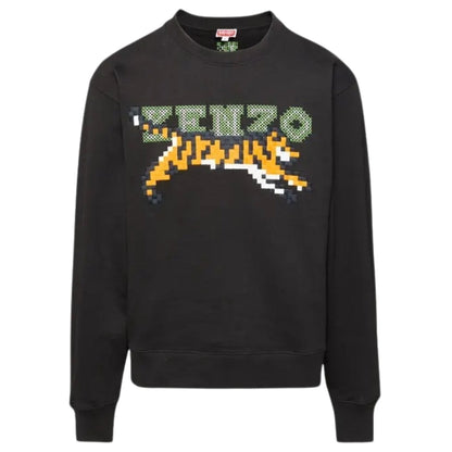 Kenzo Paris Digital Tiger Design Black Sweatshirt S