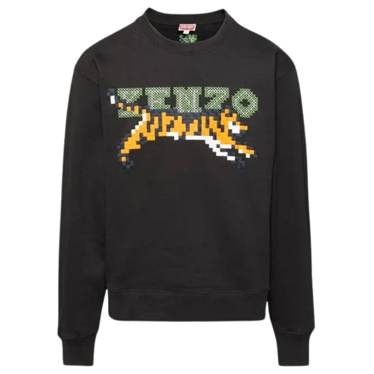Kenzo Paris Digital Tiger Design Black Sweatshirt S