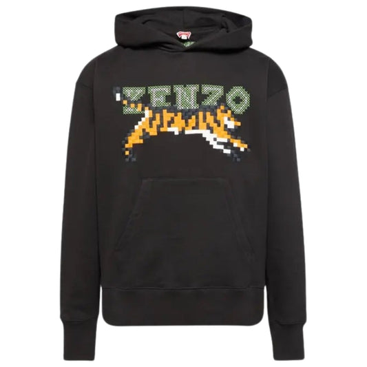 Kenzo Paris Digital Tiger Design Black Hoodie S
