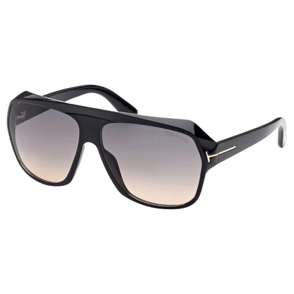 Tom Ford Hawkings-02 Gradient Smoke Lens Shiny Black Sunglasses One Size