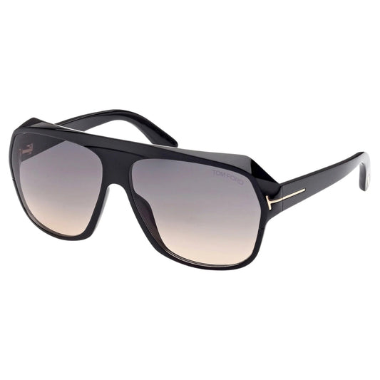 Tom Ford Hawkings-02 Gradient Smoke Lens Shiny Black Sunglasses One Size