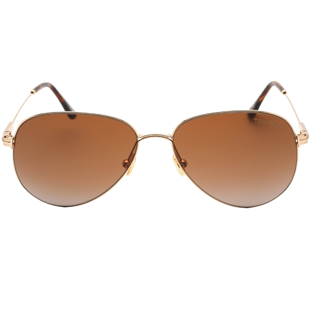 Tom Ford Porscha Dark Brown Lens Gold Sunglasses