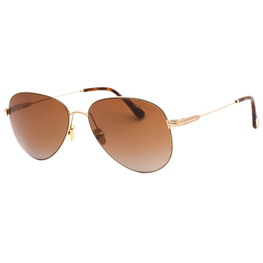 Tom Ford Porscha Dark Brown Lens Gold Sunglasses