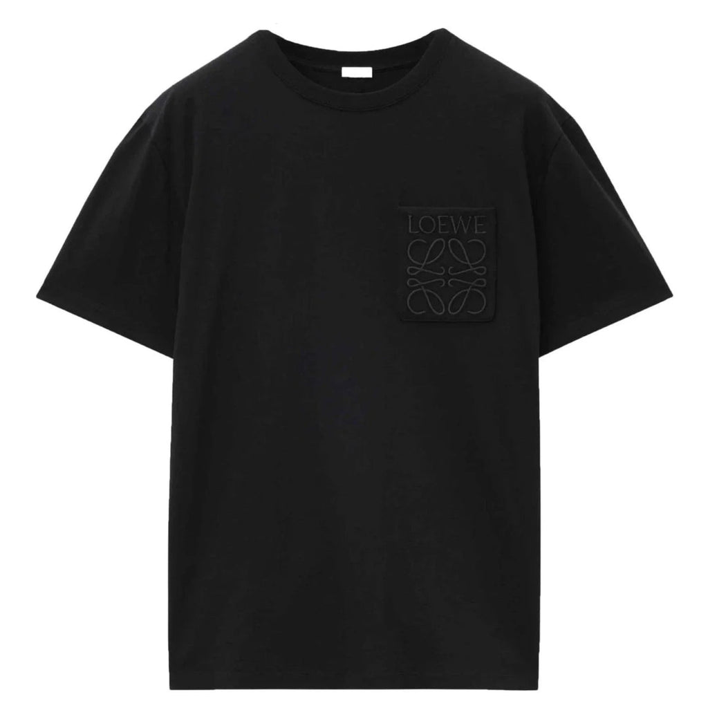 Loewe Tonal Logo Relaxed Fit Black Pocket T-Shirt