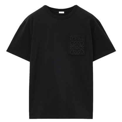 Loewe Tonal Logo Relaxed Fit Black Pocket T-Shirt