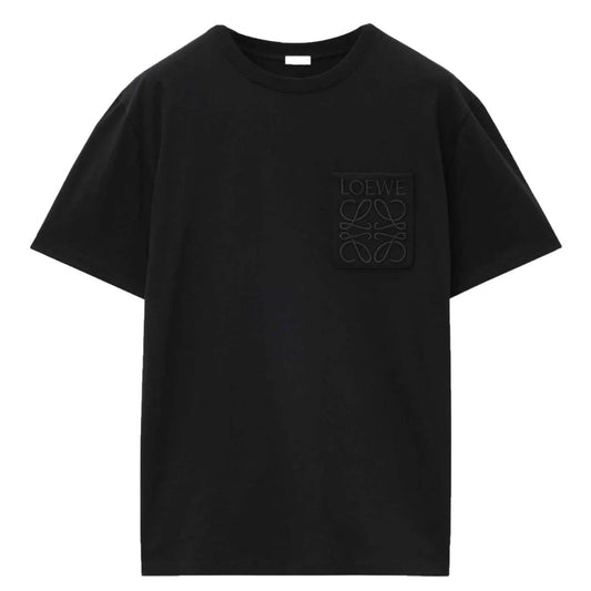 Loewe Tonal Logo Relaxed Fit Black Pocket T-Shirt