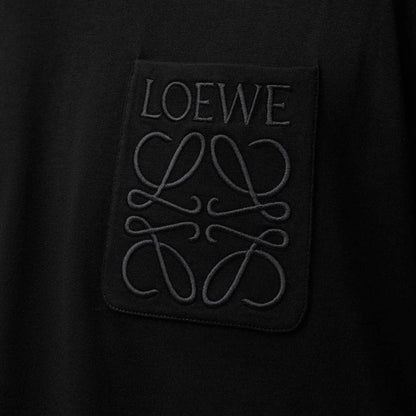 Loewe Tonal Logo Relaxed Fit Black Pocket T-Shirt