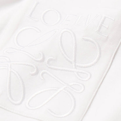 Loewe Tonal Logo Relaxed Fit White Pocket T-Shirt