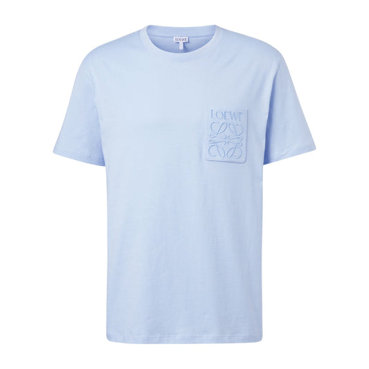 Loewe Tonal Logo Relaxed Fit Blue Pocket T-Shirt
