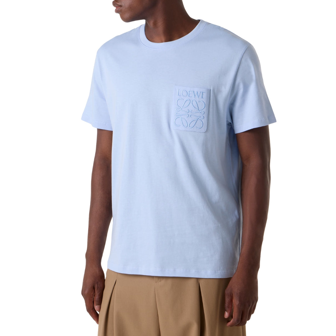 Loewe Tonal Logo Relaxed Fit Blue Pocket T-Shirt