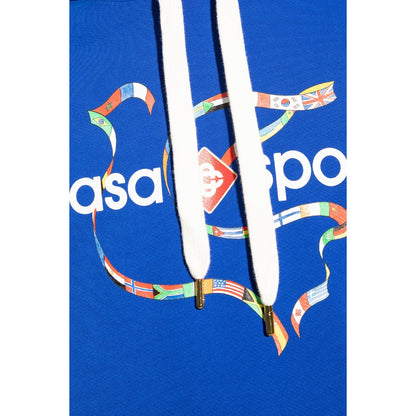 Casablanca Drapeau De Collombes Printed Blue Hoodie