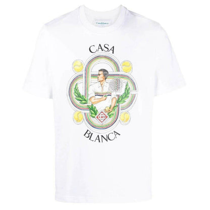 Casablanca Le Joueur Design White T-Shirt S