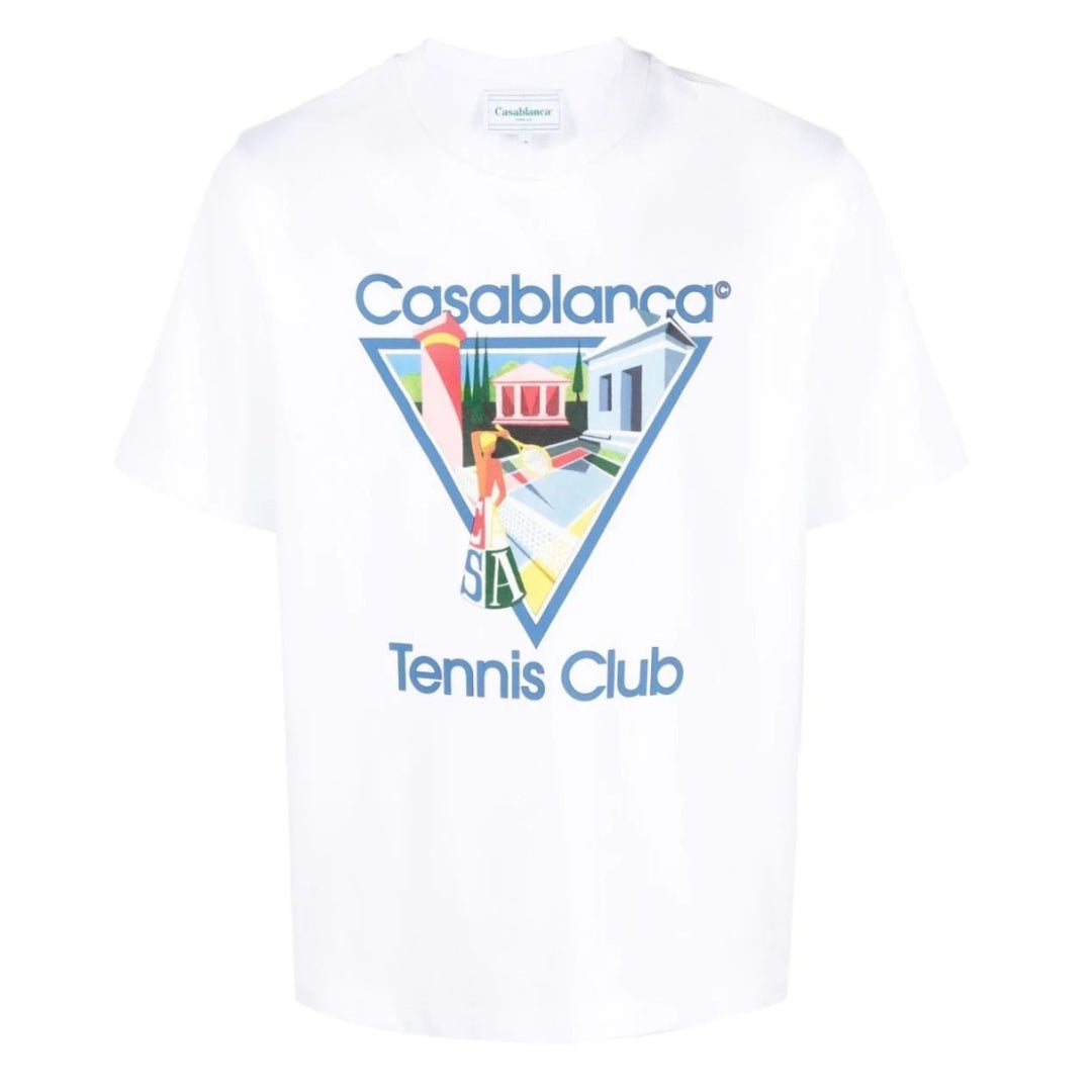 Casablanca Le Joueuse Tennis Club Design White T-Shirt L