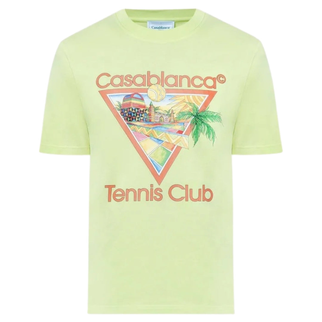 Casablanca Printed T-Shirt Afro Cubism Tennis Club Pale Green
