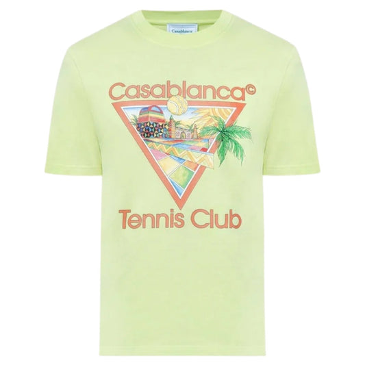 Casablanca Printed T-Shirt Afro Cubism Tennis Club Pale Green