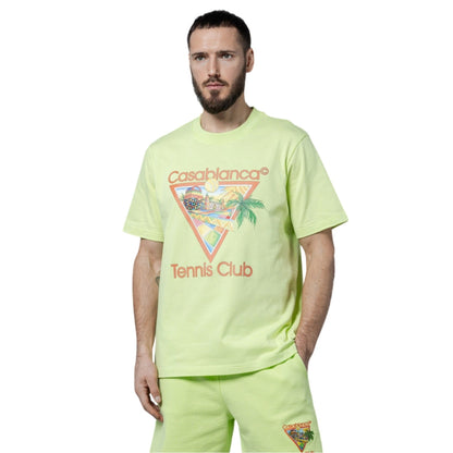 Casablanca Printed T-Shirt Afro Cubism Tennis Club Pale Green