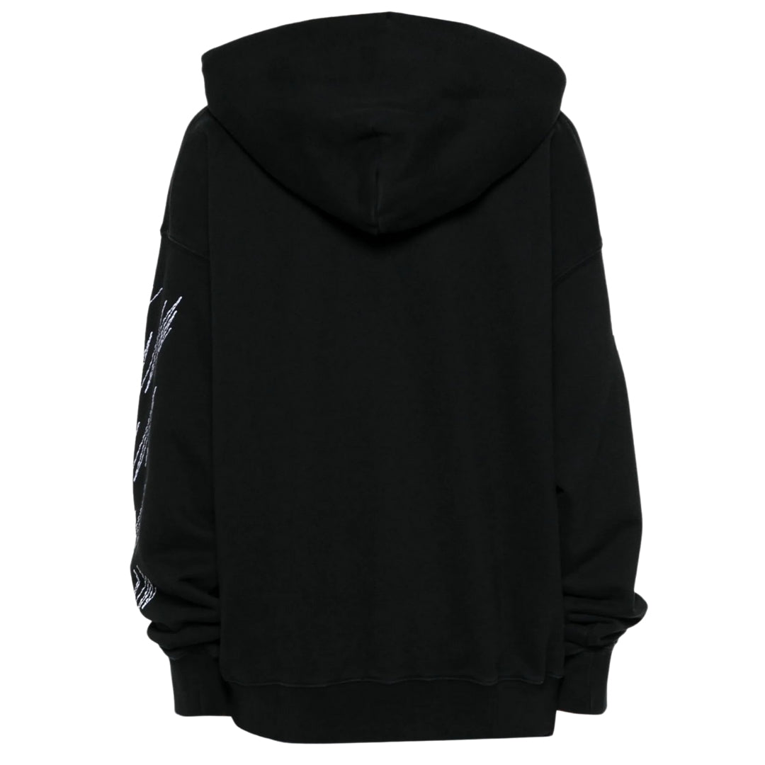 Off-White Stitch Diag Design Skate Fit Black Hoodie M