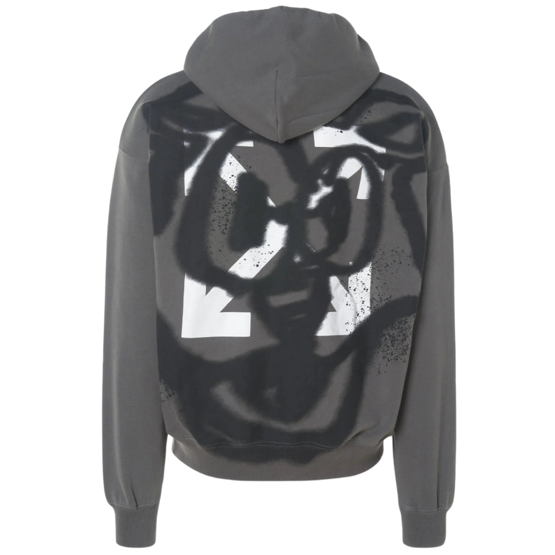 Off-White Teddy Arrow Skate Fit Steel Grey Hoodie XS