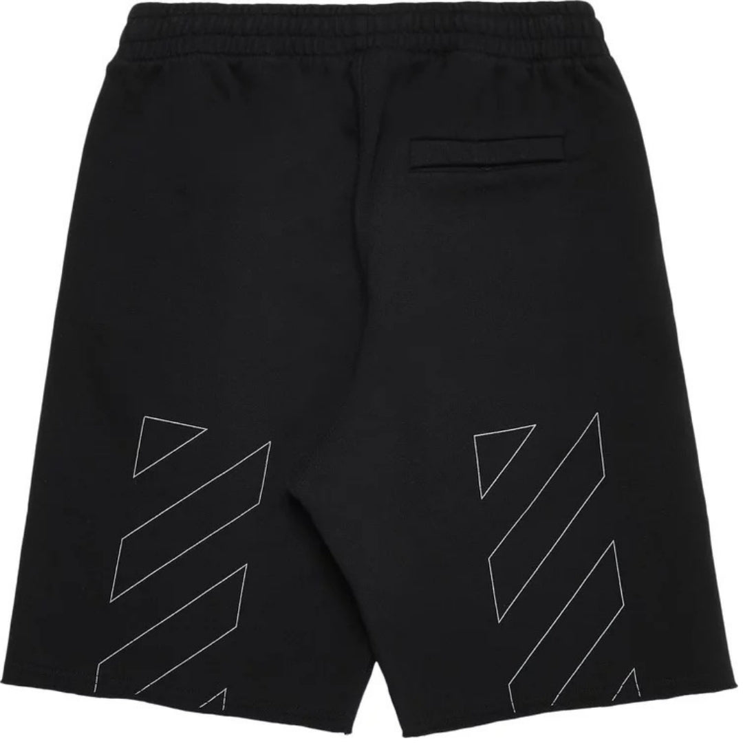 Off-White Diag Outline Black Sweat Shorts S