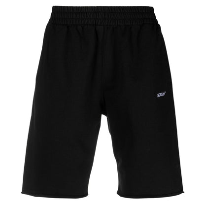 Off-White Scribble Design Black Sweat Shorts S