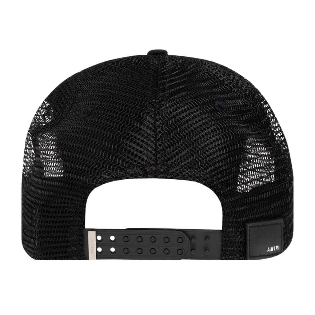 Amiri Three Star Trucker Hat in Black Lime