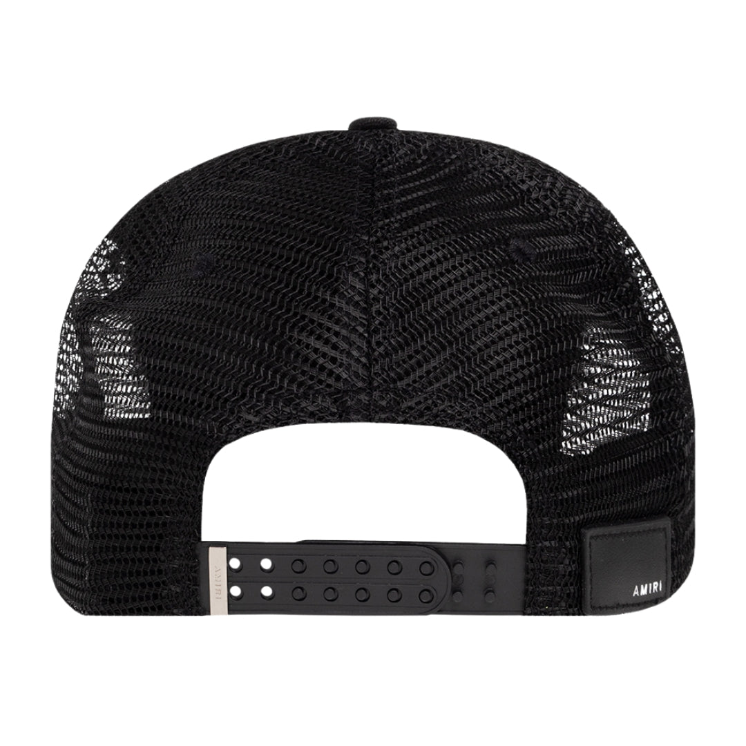 Amiri Three Star Trucker Hat in Black Lime