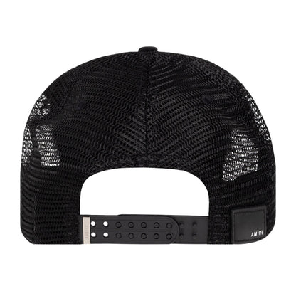 Amiri Three Star Trucker Hat in Black Lime