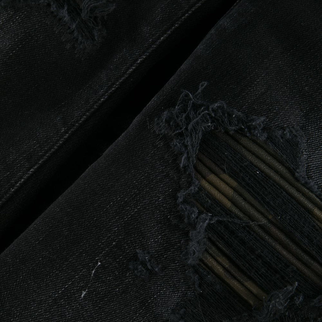 Amiri Leather Camo Mx1 Aged Black Jeans - Style Centre Wholesale