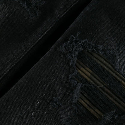 Amiri Leather Camo Mx1 Aged Black Jeans - Style Centre Wholesale