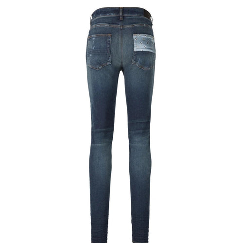 Amiri Paisley MA Art Patch Straight Fit Deep Classic Blue Denim Jeans W30 L32 / 32L