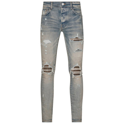 Amiri MX1 Neon Plaid Clay Indigo Blue Jeans W30 / 32L