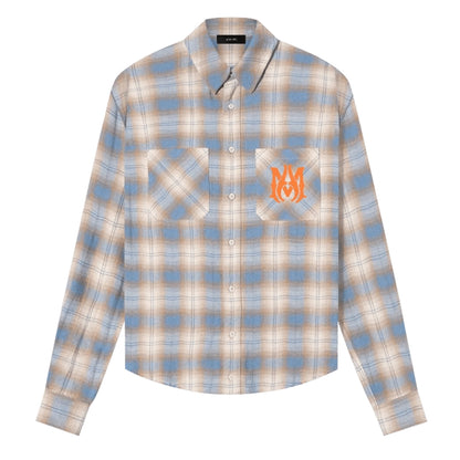 Amiri MA Vintage Stencil Plaid Blue shirt