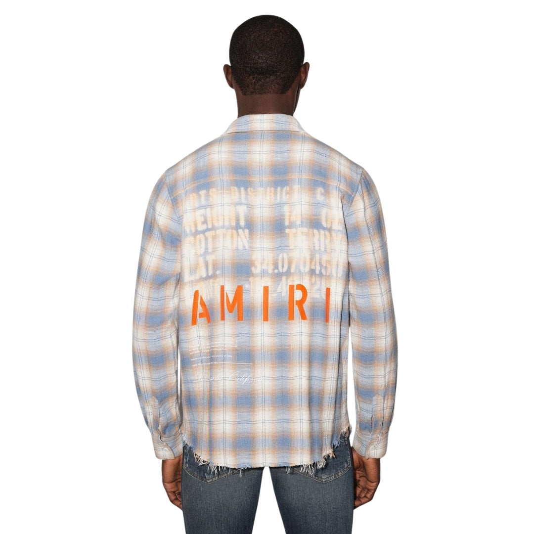 Amiri MA Vintage Stencil Plaid Blue shirt