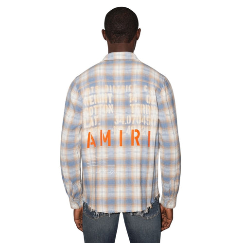 Amiri MA Vintage Stencil Plaid Blue shirt