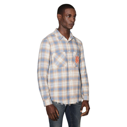 Amiri MA Vintage Stencil Plaid Blue shirt