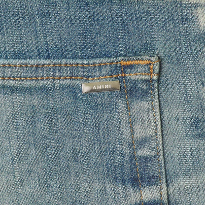 Amiri Mx1 Bleached Ma Honery Comb Indigo Blue Jeans Pf23Mds008 515 - Style Centre Wholesale