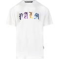 Palm Angels Multicolour Logo White T-Shirt S