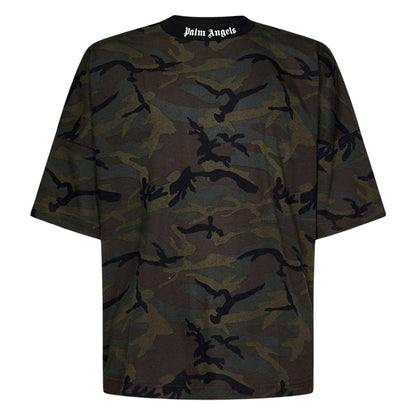 Palm Angels Camo Classic Logo Oversize Tee Military XS