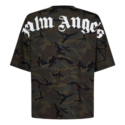 Palm Angels Camo Classic Logo Oversize Tee Military XS